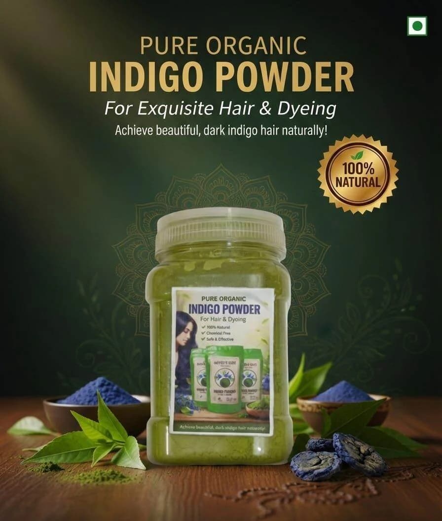 100% Organic Indigo powder for hair Colour white to black