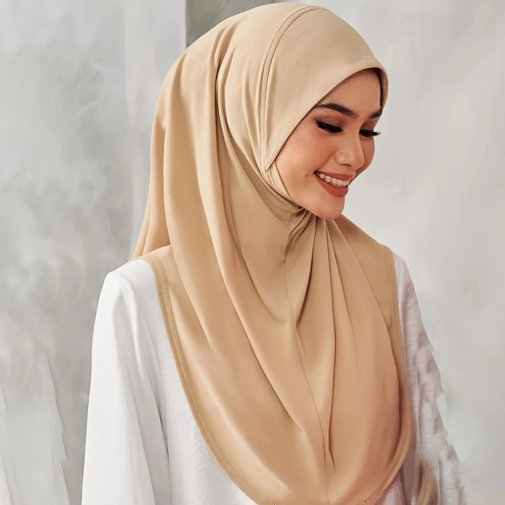 New Instant Ready to Wear Hijab Muslim Women Stretchy Sports Jersey Hijab Scarves Malaysia Headwraps Caps